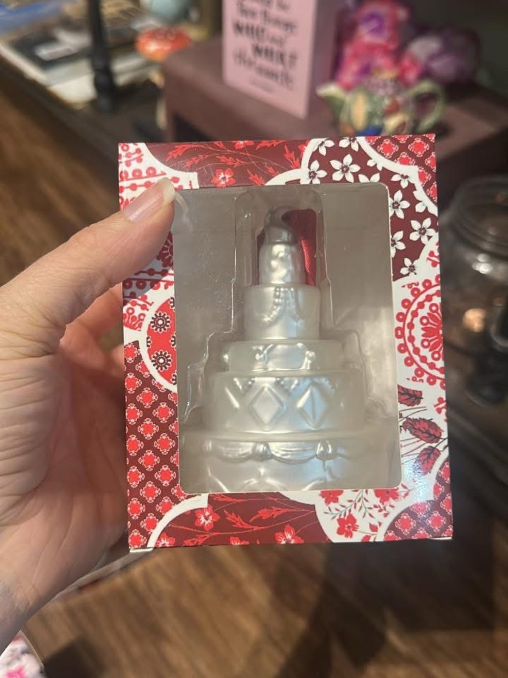 Taylor Swift White and Red Cake Ornament